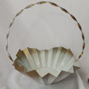 Vintage Metal Flower Basket Coquette